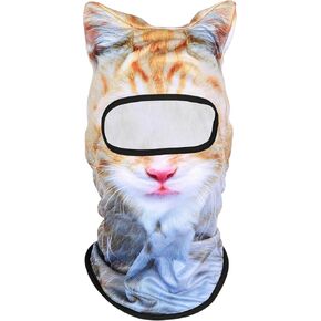 3D Cat Ski Balaclava Sheisty Face Mask，with Ears for Music Festivals ，Raves Ski Halloween Party Outdoor Activities Cat Style