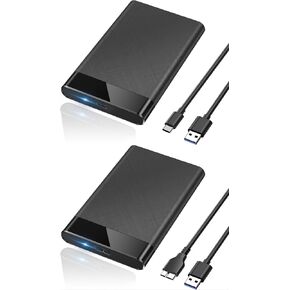 POSUGEAR 2.5'' External Hard Drive Enclosure, 6Gbps USB C 3.1 Gen 2 and 5Gbps USB 3.0 Black
