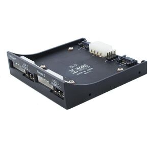 Sedna - 2 Port PeSATA/USB Combo Front Panel 3.5"" with Power Connector, black, SE-FP-POESATA-2/C-1M-FBA