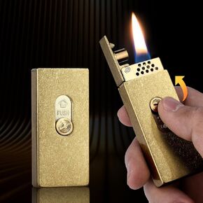 Morisk Vintage Trench Lighter Fluid Refillable, Windproof Matchbox Kerosene Lighter with Creative Ignition, Antique Lighters Soft Flame, Cool Lighter Collection Unique Gift for Men Dad Husband