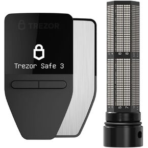 Trezor Safe 3 (Stellar Silver) bundled with Keep Metal 24 Word SeedPhrase Storage