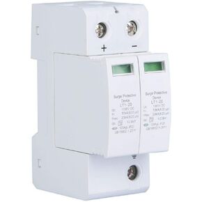Surge Protection Arrester Device, 2P DC Photovoltaic Lighting Protector Low-Voltage Arrester Whole House Surge Protector for Home and Commercial Lighting Protection, 2P Guide Rail Mounting(2P40KA)