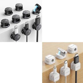 15 Pack Cable Management Cord Organizer, JOYROOM Magnetic Cable Clips Adhesive Wire Holder Keeper, Under Desk Cord Hider for Nightstand Desktop Wall Phone Charging USB Car Workspace Office Accessories
