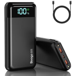 Portable Charger Power Bank 52800mAh Powerbank PD 30W and QC 4.0 Fast Charging Built-in Bright flashlight LED Display 2 USB 1Type-C Output External Battery Pack for iPhone, Samsung, iPad etc (red)