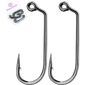 60 Degree Jig Hooks 25/100Pcs Inline Jig Hook,Fishing Long Shank Hooks Jig Maker for Freshwater Saltwater Fly Tying