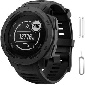 Soft Silicone Band Compatible for Garmin Instinct/Instinct 2/Solar/Tactical/Tide/Esports Wristband Replacement Watch Strap
