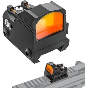 Tactical RMR Red Dot Sight, 3 MOA Pistol Scope Adjustable Brightness with Glock Mount, 20mm Rail Mount Shunting Red Dot for Pistol Handgun with Lighting Fast Target Acquisition