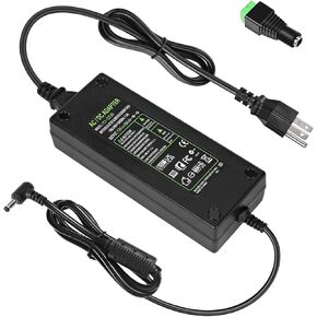 12V 10A Power Supply Adapter 120W 110-240V AC to DC 24V Transformer, 24 Volts DC Power Supply for LED Light CCTV Camera Monitor, 120W Switching Transformer 5.5x2.5mm & 5.5x2.1mm DC Plug Converter