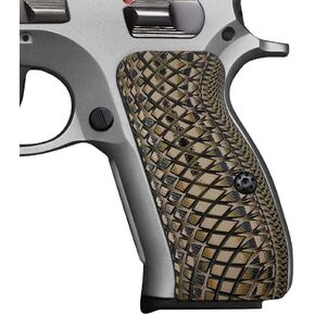 Cool Hand G10 Grips for CZ 75/85 Compact, CZ P-01, P100, C100, T100, PCR, CZ 75 D, Black Gun Grips Screws Included, Aggressive Snake Scale Texture, 1/4" Thin