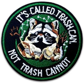 It's Called Trash Can, Not Trash Cannot Patch-3 Inches Iron On/Sew On Embroidered Applique Patch, Embroidery Fabric Patches for Clothes Backpacks Hats, Embroidered Patch, Funny Raccoon DIY Accessories