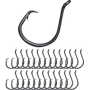 Reaction Tackle Heavyweight Catfish Hooks - Super Sharp and Offset Fishing Hooks for Saltwater and Freshwater - Octopus Circle Hooks - Perfect Catfishing Tackle -(25 Pack)