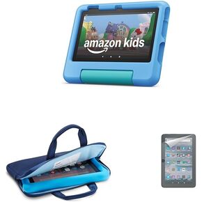 Amazon Fire 7 Kids Tablet Bundle (16GB, Blue) with Sleeve and Screen Protector