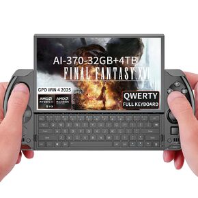 GPD Win 4 2025 [AMD AI 370-32GB+2TB] 6 Inches Mini Handheld Win 11 PC Video Game Console Gameplayer 1920X1080 Touchscreen Laptop Tablet PC Black