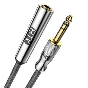 EMK 1/4 inch Extension Cable, 6.35mm 1/4" inch Male to Female Stereo Headphone Guitar Extension Cord, Gold Plated Quarter inch Headphone Extension Cable (15Ft/5M)