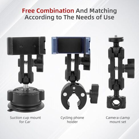 Double Socket Arm,Extension Arm Compatible with RAM Mounts Any B Size 1" Ball Head Components & Bike Motorcycle Car Phone Mount Holder with 1'' Ball Adapter, Aluminum Alloy Long 5.9", 75003 in Saudi Arabia