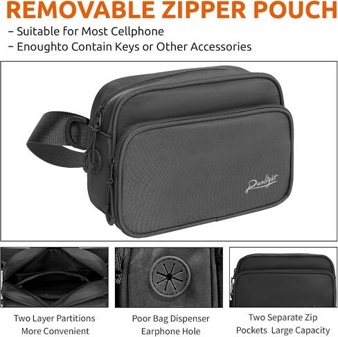 3-In-1 Crossbody Dog Treat Pouch for Pet Training - Matching Poop & Built-in Poop Bag Dispenser - Zippered Pockets - Dog Walking Bag Purple in Saudi Arabia