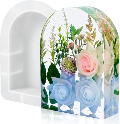 Resin Molds Silicone,Epoxy Resin Casting Craft Mold for Flower Preservation Bookends DIY Art (Large, Hexagon+Heart+Square) in Kuwait