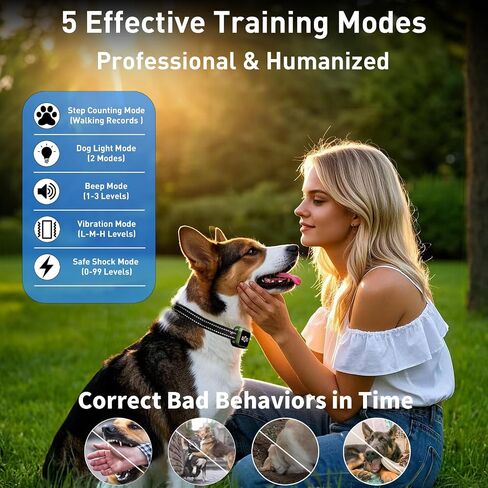 Dog Training Collar with Remote 3300Ft with 5 Training Modes, Shock Collar for Dogs IP67 Waterproof Rechargeable E Collar(Red Orange) in Saudi Arabia