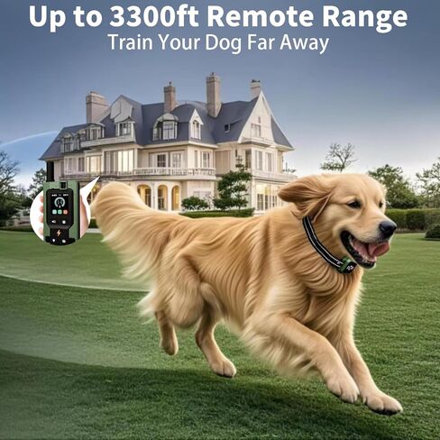 Dog Training Collar with Remote 3300Ft with 5 Training Modes, Shock Collar for Dogs IP67 Waterproof Rechargeable E Collar(Red Orange) in Saudi Arabia