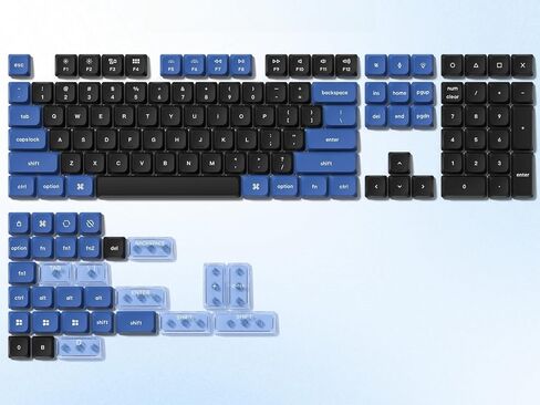 dagaladoo Low Profile keycap,Double Shot PBT keycaps 60 75 100 Percent,PC Material, Transparent Key Cap,Dark Blue/Blue Keyboard caps for Most MX Switches Mechanical Keyboard（only keycaps） in Kuwait