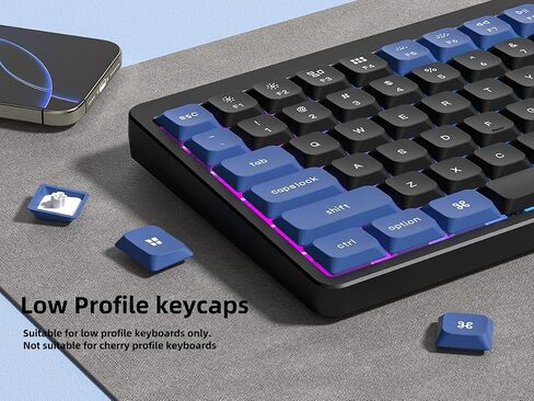 dagaladoo Low Profile keycap,Double Shot PBT keycaps 60 75 100 Percent,PC Material, Transparent Key Cap,Dark Blue/Blue Keyboard caps for Most MX Switches Mechanical Keyboard（only keycaps） in Kuwait