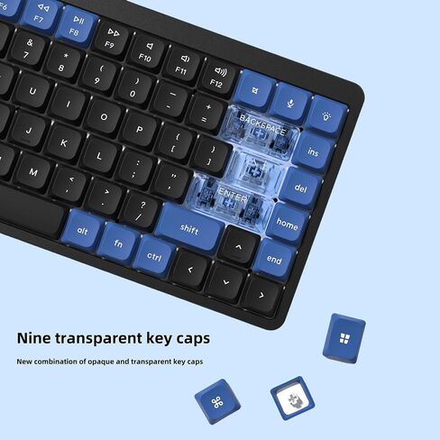 dagaladoo Low Profile keycap,Double Shot PBT keycaps 60 75 100 Percent,PC Material, Transparent Key Cap,Dark Blue/Blue Keyboard caps for Most MX Switches Mechanical Keyboard（only keycaps） in Kuwait