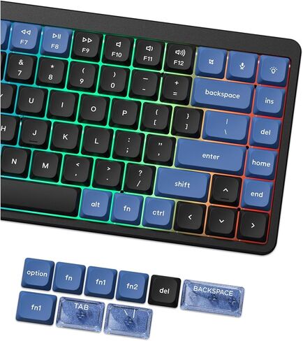 dagaladoo Low Profile keycap,Double Shot PBT keycaps 60 75 100 Percent,PC Material, Transparent Key Cap,Dark Blue/Blue Keyboard caps for Most MX Switches Mechanical Keyboard（only keycaps） in Kuwait