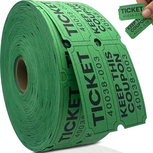Pm Company 1000 Raffle Tickets Double Roll, 50/50 Blue Raffle Tickets for Events, Carnivals, Fundraisers, Classroom Rewards, and Prizes - 180 GSM Premium Quality in Saudi Arabia