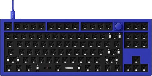 Keychron Q3 TKL Layout Hot-Swappable Wired Custom Mechanical Keyboard Full Aluminum Knob Barebone Version, QMK/VIA Programmable Macro, Double-Gasket DIY Kit Compatible with Mac Windows Linux-Blue in Kuwait
