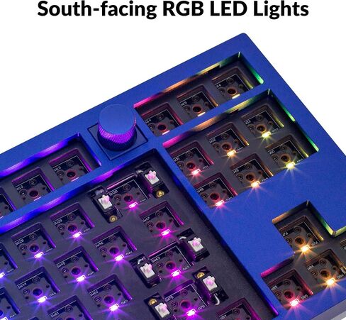 Keychron Q3 TKL Layout Hot-Swappable Wired Custom Mechanical Keyboard Full Aluminum Knob Barebone Version, QMK/VIA Programmable Macro, Double-Gasket DIY Kit Compatible with Mac Windows Linux-Blue in Kuwait