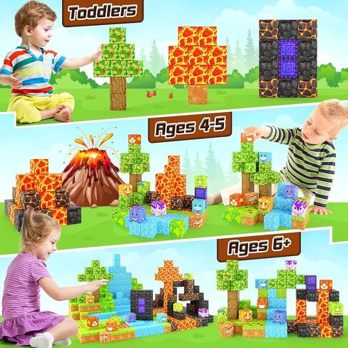 Magnetic Blocks - Build Mine Magnet World Cherry Blossom Set, Magnetic Tiles Building STEM Toys for Boys & Girl Kids Toddler Toys for 3+ Years Old in Saudi Arabia