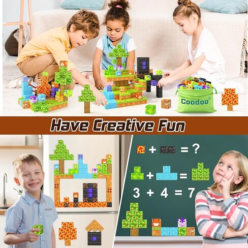Magnetic Blocks - Build Mine Magnet World Cherry Blossom Set, Magnetic Tiles Building STEM Toys for Boys & Girl Kids Toddler Toys for 3+ Years Old in Saudi Arabia