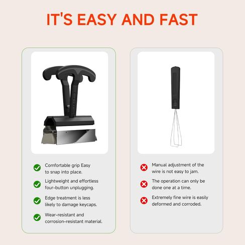 KEMOVE P11 4-Key Keycap Puller - Custom Gaming Mechanical Keyboard Cleaning and Removal Tool, Made with PC and 420 High-Carbon Stainless Steel, Suitable for Standard Layout Keyboards (White) in Kuwait