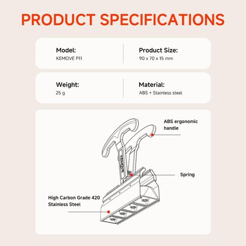 KEMOVE P11 4-Key Keycap Puller - Custom Gaming Mechanical Keyboard Cleaning and Removal Tool, Made with PC and 420 High-Carbon Stainless Steel, Suitable for Standard Layout Keyboards (White) in Kuwait