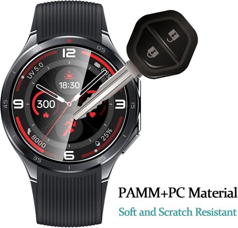 2 Pack Tempered Glass for OnePlus Watch 3 Screen Protector,9H Hardness,Ultra Resistant,Anti-Fingerprints,No Bubbles,HD-Clear,Full Coverage Watch Film for OnePlus Watch 3 in Saudi Arabia