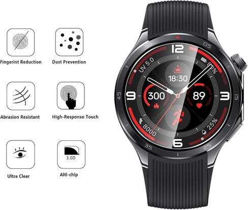 2 Pack Tempered Glass for OnePlus Watch 3 Screen Protector,9H Hardness,Ultra Resistant,Anti-Fingerprints,No Bubbles,HD-Clear,Full Coverage Watch Film for OnePlus Watch 3 in Saudi Arabia