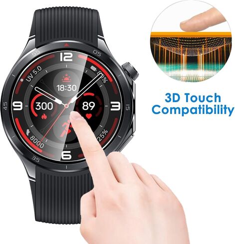 2 Pack Tempered Glass for OnePlus Watch 3 Screen Protector,9H Hardness,Ultra Resistant,Anti-Fingerprints,No Bubbles,HD-Clear,Full Coverage Watch Film for OnePlus Watch 3 in Saudi Arabia