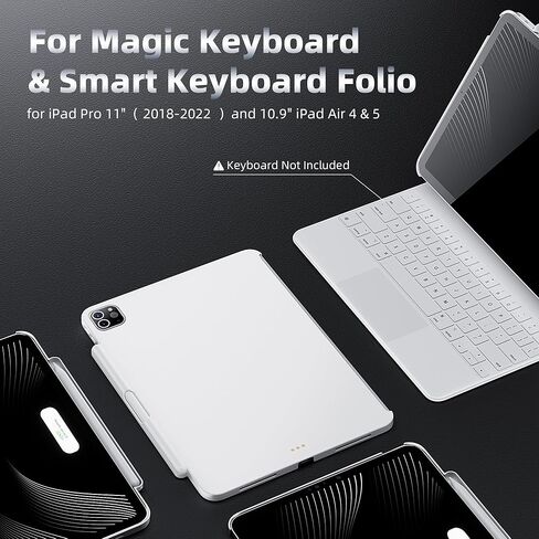 iPad Pro 11" Case, Compatible with Magic Keyboard & Smart Keyboard Folio, Magnetic Protective Slim Cover with Pencil Holder for 11" iPad Pro 1st-4th Gen 2018-2022 - Black in Kuwait