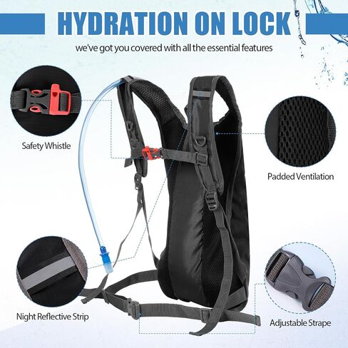 Hydration Backpack with 2L Water Bladder Daypack Light Bike Hydration Pack Water Backpack Hiking for Cycling Running Hiking Climbing in Saudi Arabia