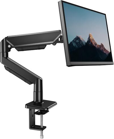 Dual Monitor Stand, Gas Spring Monitor Arm for 13 to 32 inch Screens, Adjustable Computer Monitor Stand with Clamp and Grommet Base, Each Arm Holds 4.4 to 19.8lbs LCD Computer Screen, Black in Saudi Arabia