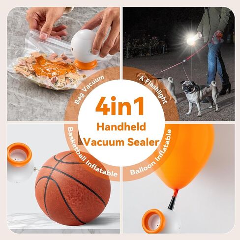 Handheld Vacuum Sealer 1 Machine&15 Bags, Battery Powered Portable Cordless Vacuum Sealer Machine for Food and Treat with 3 Size Bags - Save Storage Space in Kuwait