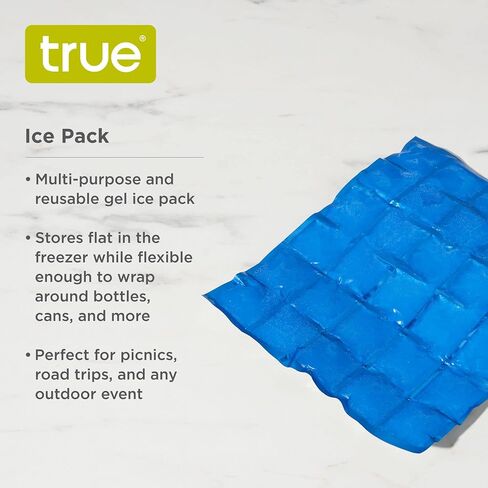 True Reusable Long Lasting Ice Packs for Lunch Boxes, Food, Freezer, Drinks, Cooler, Camping, Picnic, Beach, Travel, Outdoor Party, Set of 1, Blue in Kuwait