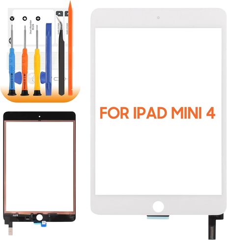 for iPad Mini 4 Screen Replacement for iPad Mini 4 A1538 A1550 Touch Screen Digitizer Repair Parts （Not LCD） (White) in Saudi Arabia