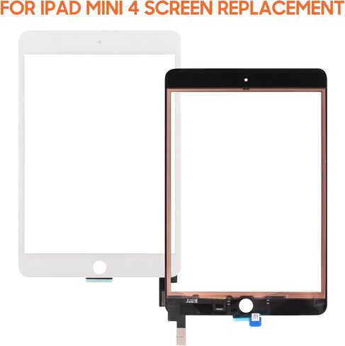 for iPad Mini 4 Screen Replacement for iPad Mini 4 A1538 A1550 Touch Screen Digitizer Repair Parts （Not LCD） (White) in Saudi Arabia