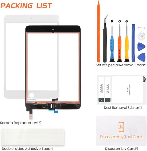 for iPad Mini 4 Screen Replacement for iPad Mini 4 A1538 A1550 Touch Screen Digitizer Repair Parts （Not LCD） (White) in Saudi Arabia