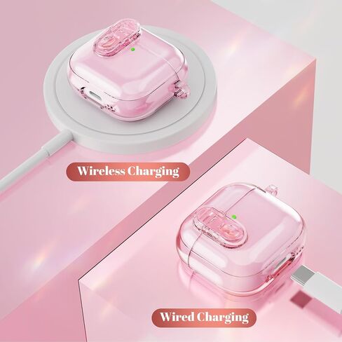 (with Safety Lock) Clear Case Compatible with Airpods 4 Cases 2024 Women, Cute Soft TPU Transparent AirPods 4th Generation Case iPods 4 Earbuds Case Girl Strawberries Keychain for Airpod iPod 4th Gen in Kuwait