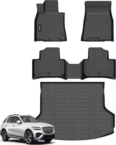Jenofa-Car Floor Mats & Cargo Liner for Genesis GV70 2022-2025 (NO Electrified GV70) All Weather Floor Mats Set Custom Full Set Floor Liners for 2022-2025 GV70 Accessories Black in Saudi Arabia