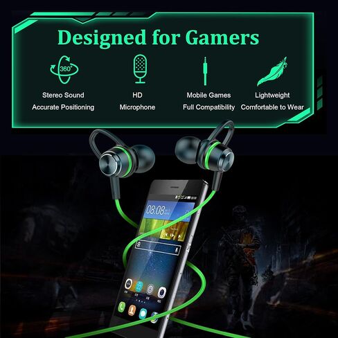 HiFi Wired Earbuds, in-Ear Monitor Buds, Low-Profile 90° Plug, 3.5mm Plug, Built-in Microphone, Multi-Function Button, PC, Mobile (Red) in Kuwait