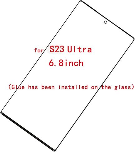 Galaxy S23 Ultra Screen Glass,Front Outer Lens Glass Screen Replacement for Samsung Galaxy S23 Ultra 5G Front Outer Lens Glass Screen+Tool（Glue has Been Installed on The Glass） (S23 Ultra) in Saudi Arabia
