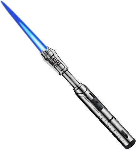 Lightsaber Kitchen Cooking Torch Lighter Adjustable Red Flame, Professional Gift for Chef, Windproof Blow Torch, Refillable Butane Lighter for Creme Brulee, Dessert, BBQ and Baking（Mn Black） in Saudi Arabia